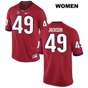 Women's Georgia Bulldogs NCAA #49 Darius Jackson Nike Stitched Red Authentic College Football Jersey WHF1654PA